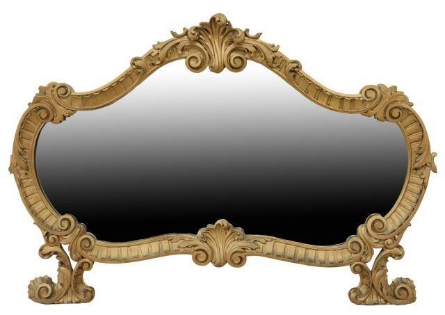 Appraisal: Italian Louis XV style giltwood overmantel mirror th c foliate