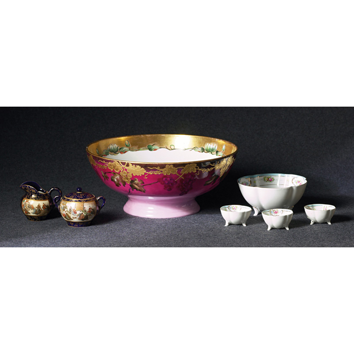 Appraisal: Asian creamer and sugar finely detailed decorations with gold accents