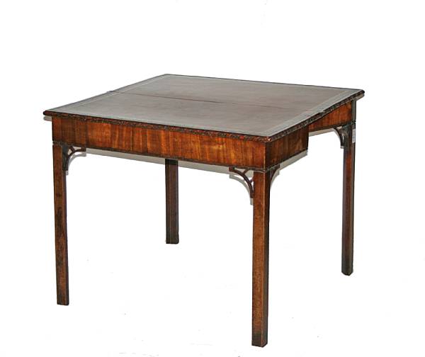 Appraisal: A George III mahogany concertina action card table late th