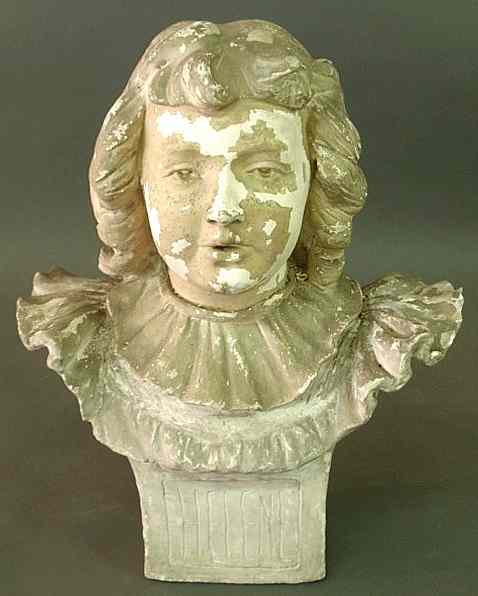 Appraisal: Plaster bust signed identified as Helene h x w x