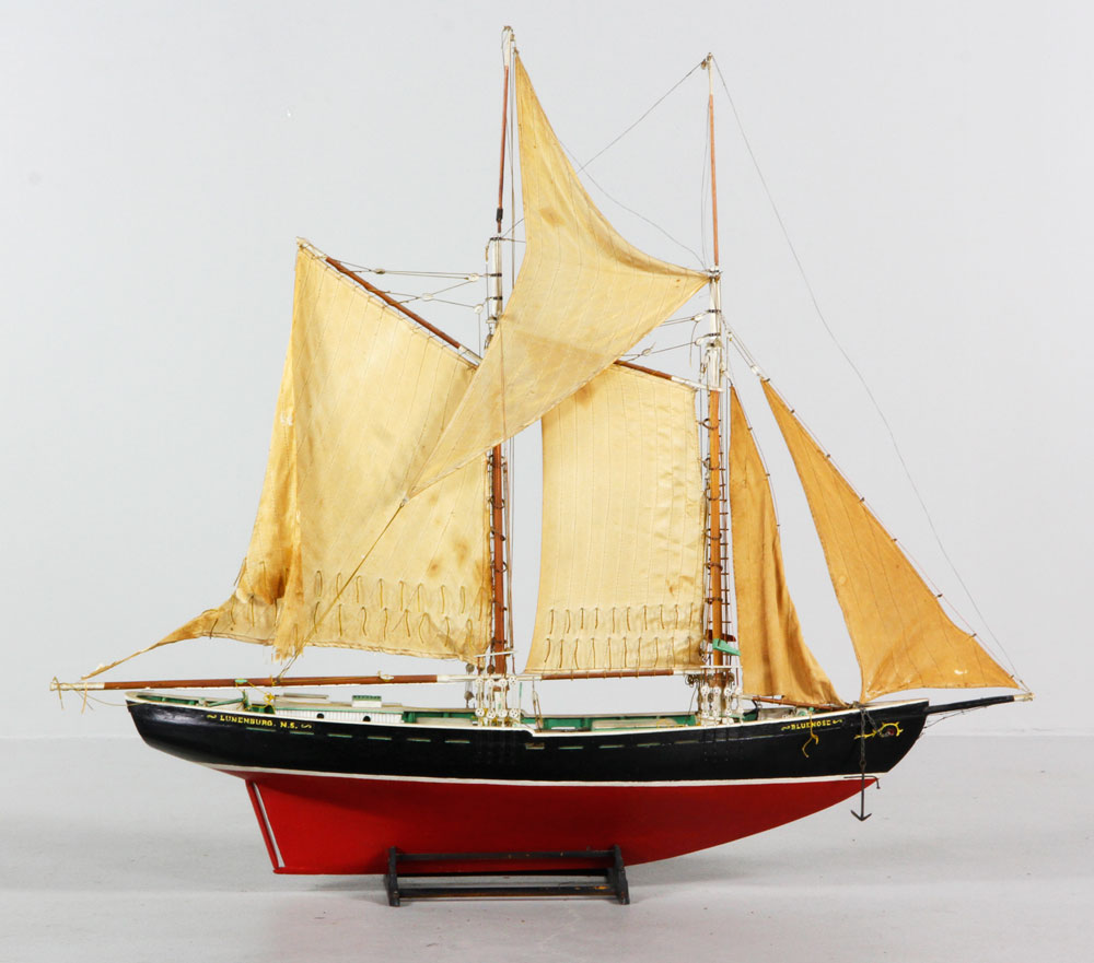 Appraisal: - Wooden Blue Nose Ship Model Wooden ship model of