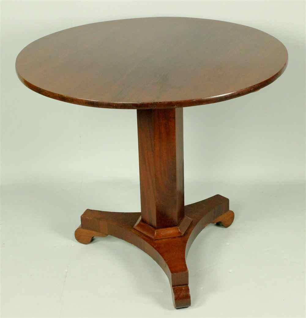 Appraisal: AMERICAN EMPIRE MAHOGANY CENTER TABLE CIRCA having a hinged round