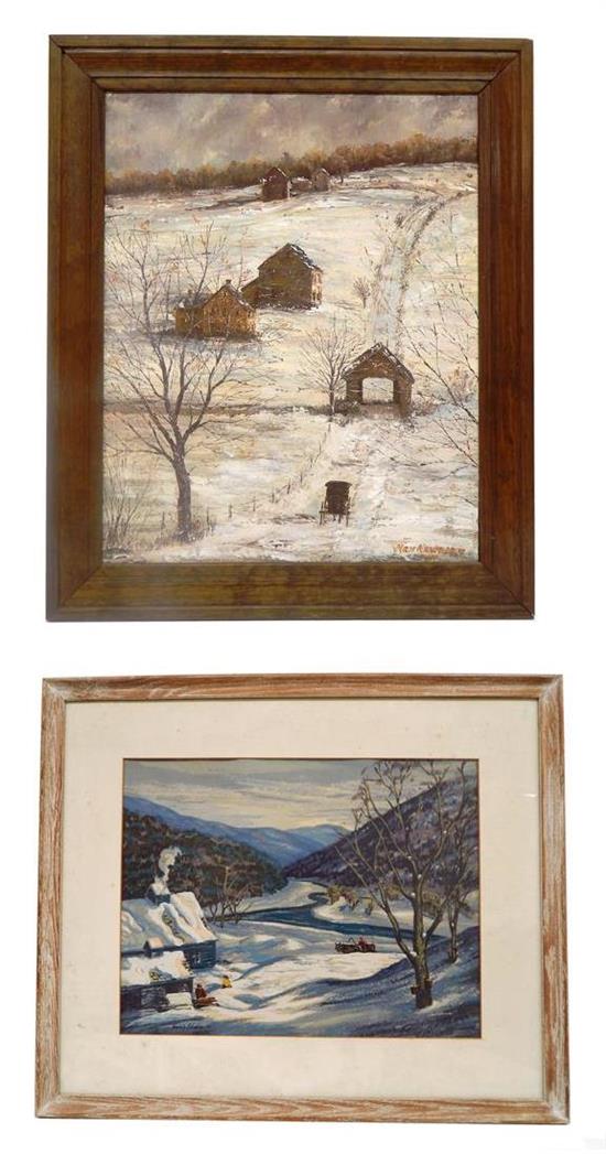 Appraisal: Two th C winter landscapes Ken Newport American th C