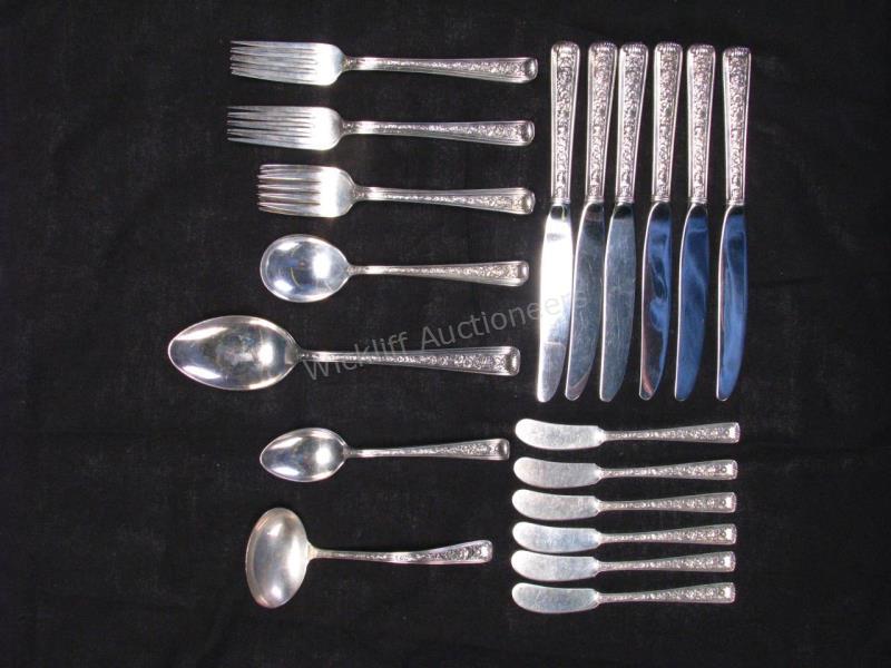 Appraisal: Watson 'Windsor Rose' Sterling Flatware Pcs six dinner knives six