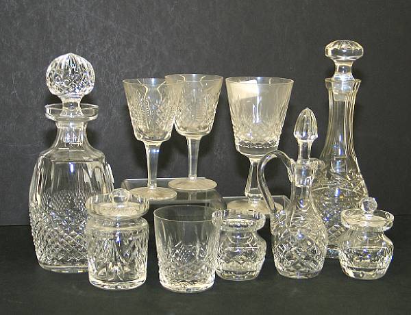 Appraisal: An assembled grouping of Waterford glass and a Spanish pottery