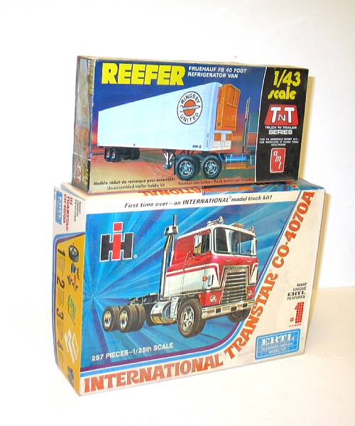 Appraisal: Plastic Model Trucks Lot includes assorted unassembled boxed trucks including