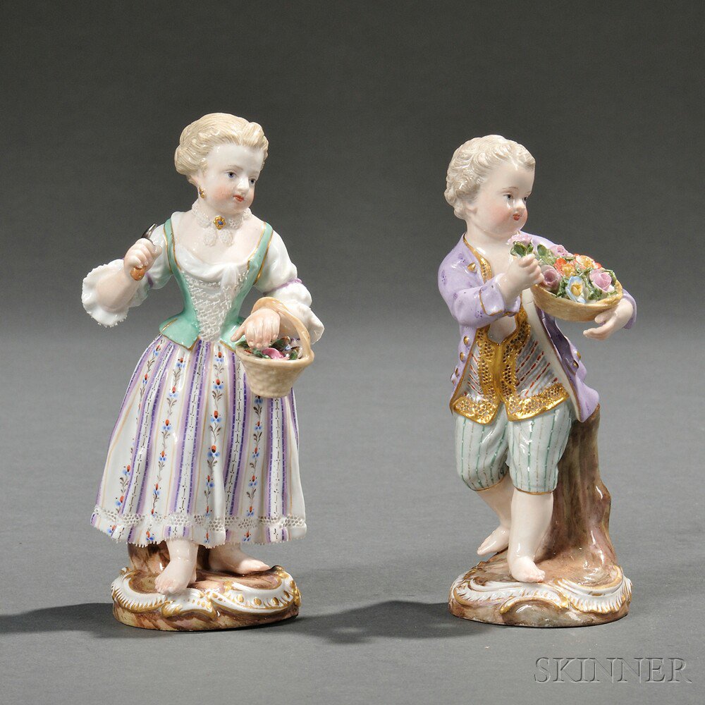 Appraisal: Two Meissen Porcelain Figures of Garden Children Saxony late th