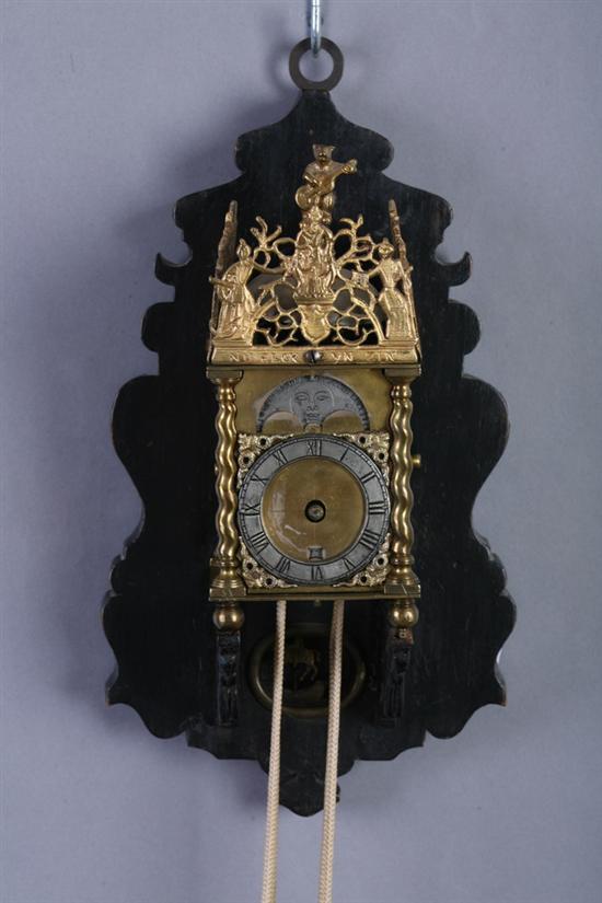 Appraisal: DUTCH ZAANSE BRASS WALL CLOCK With th and th century