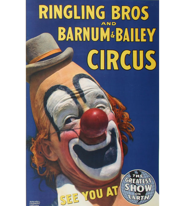 Appraisal: Ringling Bros and Barnum Bailey Circus poster x signed Maxwell