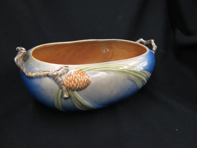 Appraisal: Roseville Pottery Pinecone Planter blue x tall excellent