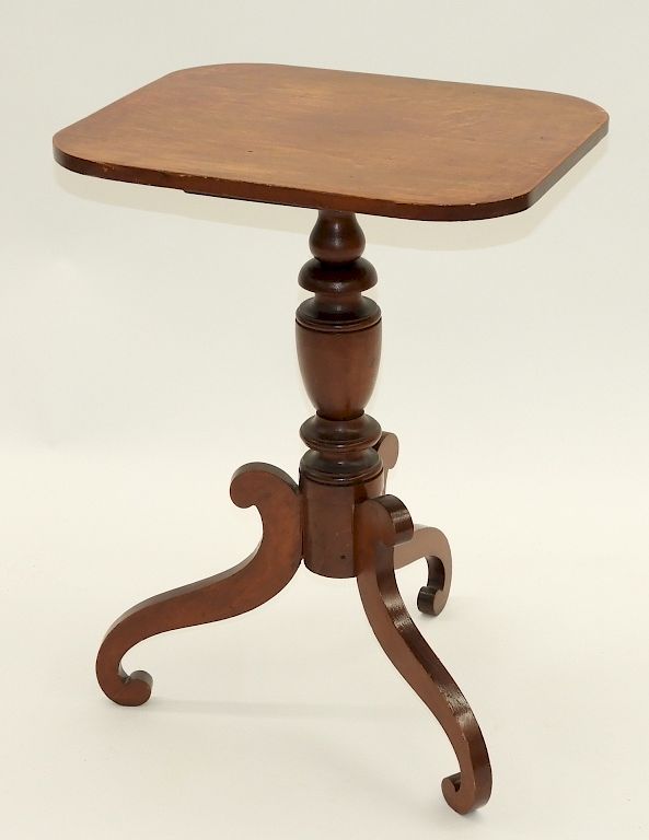 Appraisal: New England Federal Cherry Candlestand New England th Century Rectangular