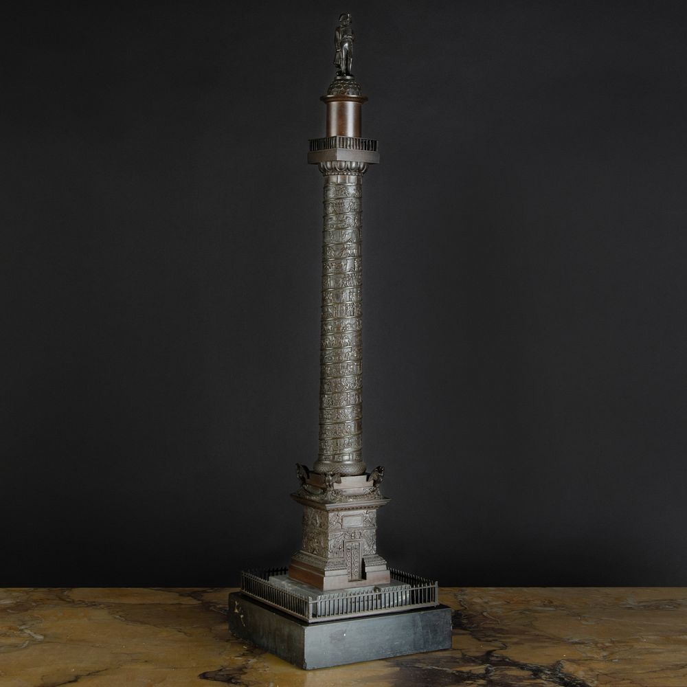 Appraisal: Patinated Bronze Model of the Vend me Column Raised on