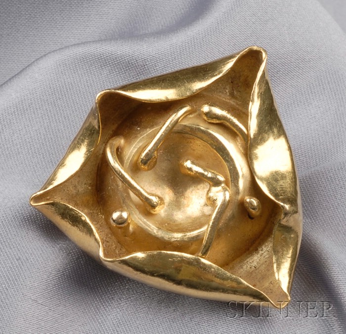 Appraisal: Artist-designed kt Gold Ring Israel the large ring designed as