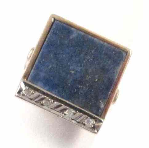 Appraisal: LAPIS LAZULI AND DIAMOND RING k yellow gold with four