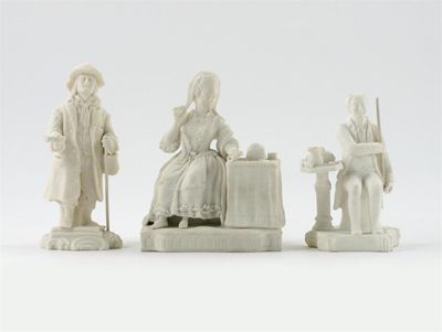 Appraisal: Three Minton Parian figures one of a maiden seated at