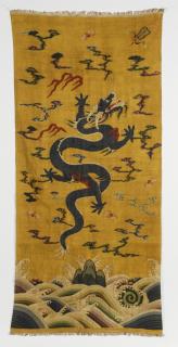 Appraisal: Chinese woven kesi banner of a dragon l Chinese brocade