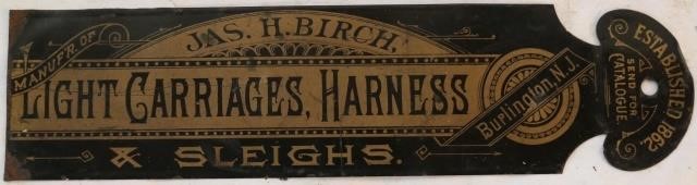 Appraisal: LATE TH CENTURY TIN LITHOGRAPH LEDGER MARKERADVERTISEMENT JAS H BIRCH