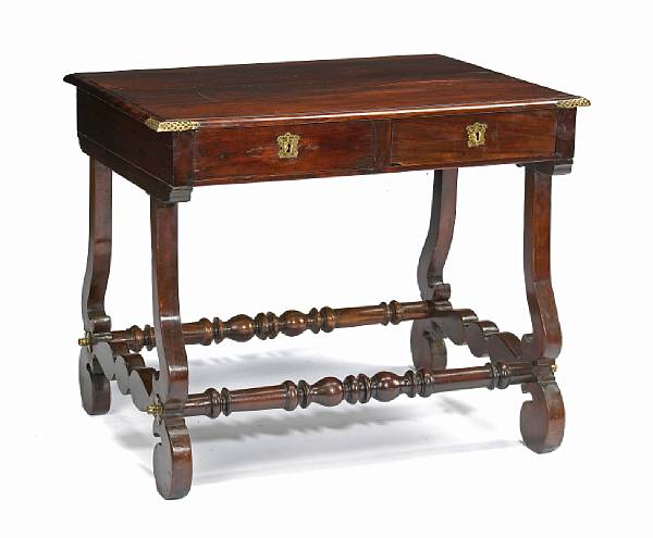 Appraisal: A Portuguese Baroque brass mounted rosewood writing table late th