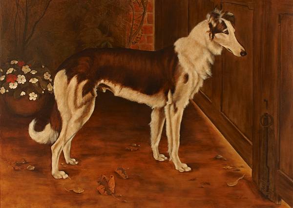 Appraisal: E Irons late th century Dog Waiting by the Gate