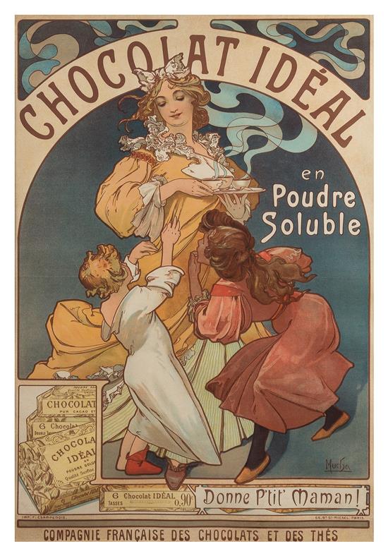 Appraisal: Sale Lot Alphonse Mucha Czech - Chocolat ideal color lithograph