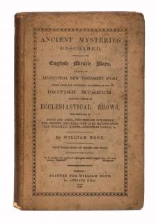 Appraisal: Hone William Ancient Mysteries Described London Hone First Edition Publisher