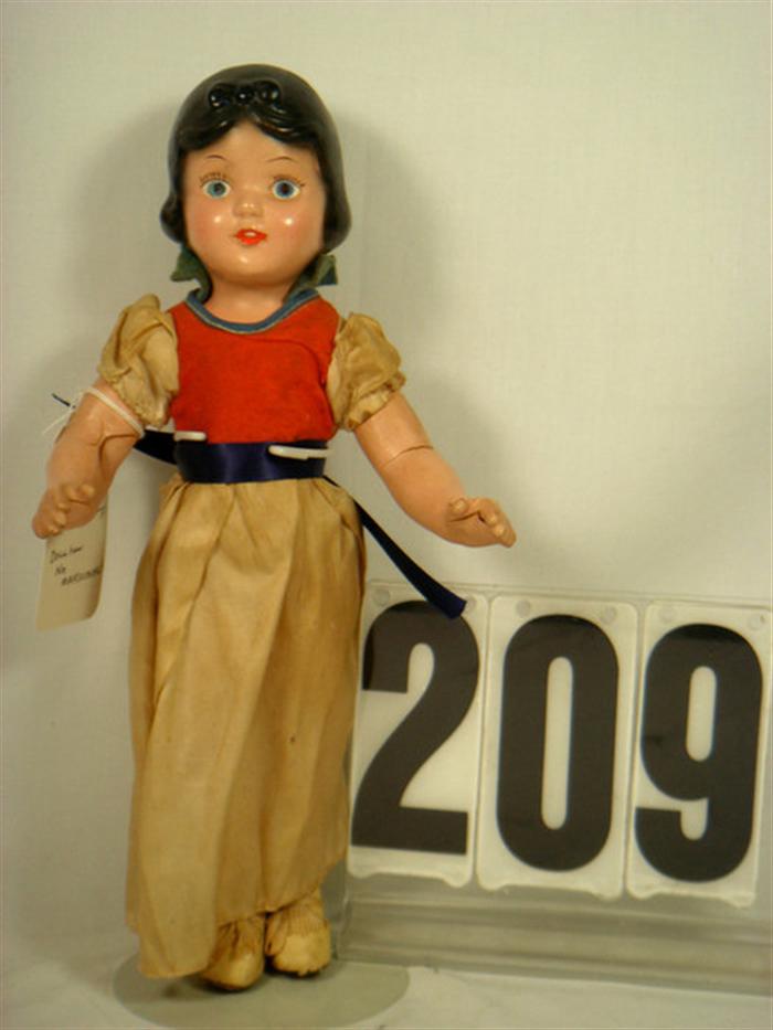 Appraisal: Composition Snow White Doll Unmarked inches tall unmarked all composition