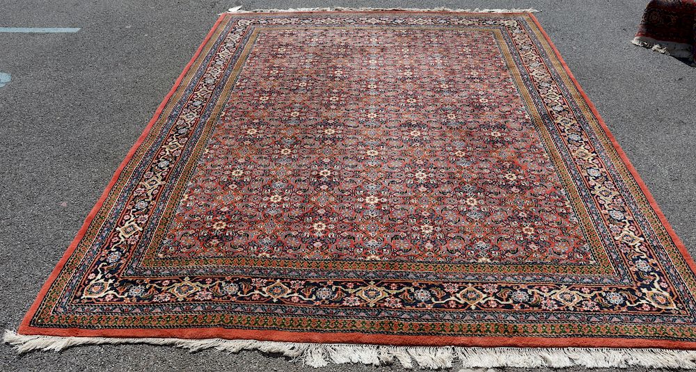 Appraisal: Vintage And Finely Hand Woven Carpet Nice pattern colors and