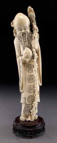 Appraisal: Chinese carved ivory God of Longevity International buyers should note