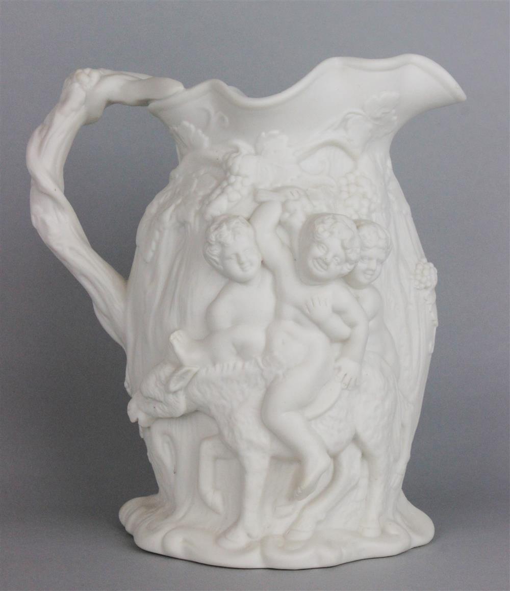 Appraisal: A MINTON SILENUS PARIAN JUG date code for impressed no