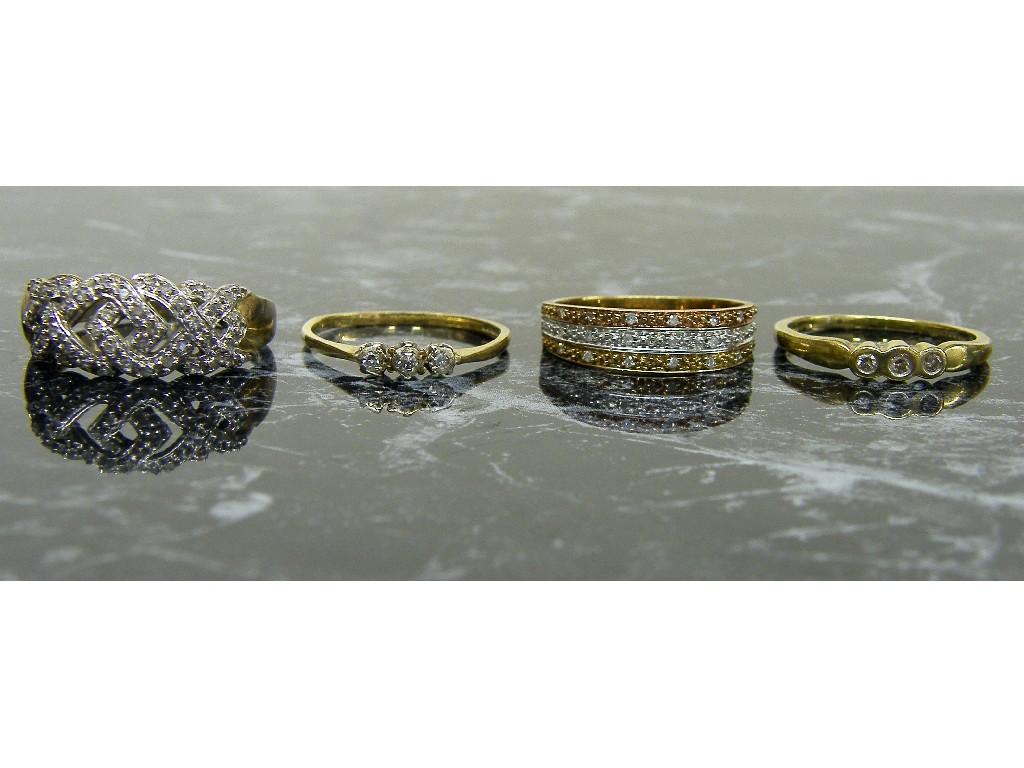 Appraisal: Four assorted ct dress rings gm