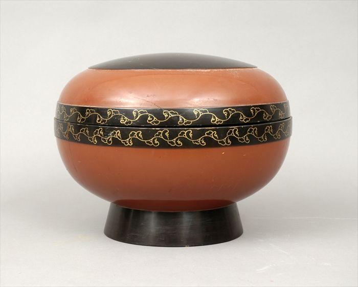 Appraisal: Japanese Lacquer Covered Box Modern in in diam