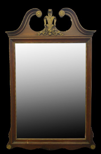 Appraisal: George III-Style Parcel-Gilt Mahogany Looking Glass second half th century