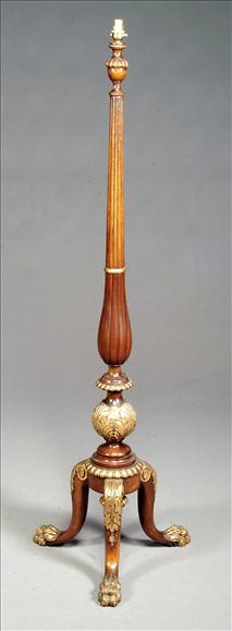 Appraisal: A stained beech and giltwood standard lamp in George III