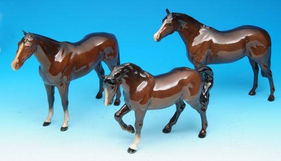 Appraisal: Three brown glazed Beswick horses