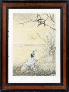 Appraisal: LEON DANCHIN HAND COLORED SIGNED ETCHING LEON DANCHIN FRENCH -