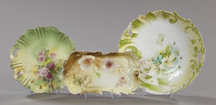 Appraisal: Three-Piece Group of Continental Porcelain Items consisting of an attractive