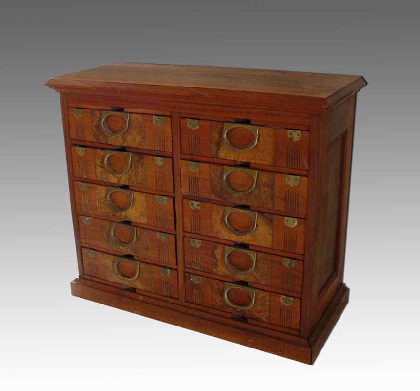 Appraisal: A WALNUT VICTORIAN DRAWER FILE CABINET Used by the Chief