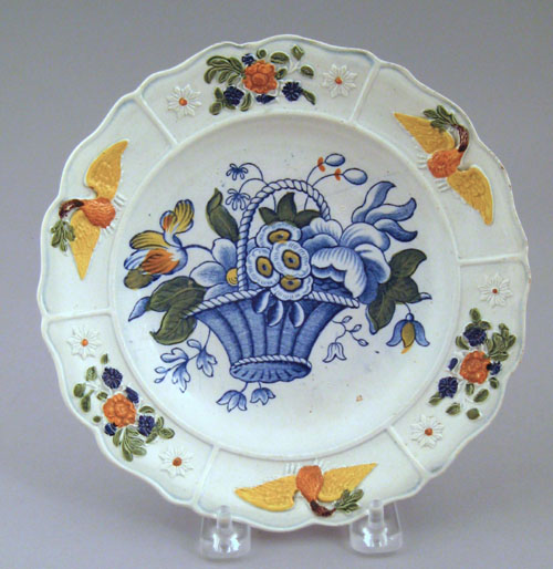 Appraisal: Pearlware plate early th c with central basket of flowers