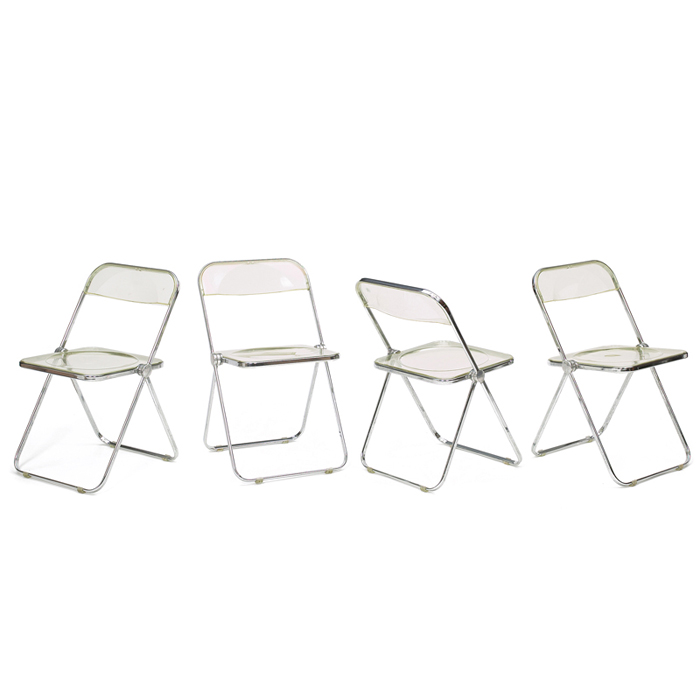 Appraisal: Giancarlo Piretti Plia folding chairs set of four by Castelli