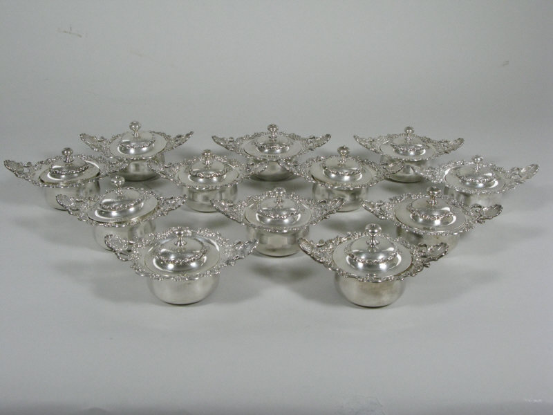 Appraisal: Set of Mauser Sterling Finger Bowls ca Aesthetic Movement design