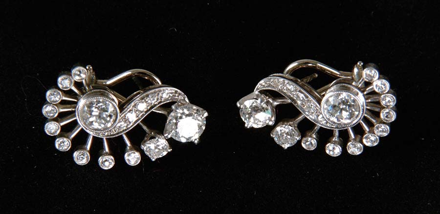 Appraisal: GOLD DIAMOND EARRINGS This beautiful pair of k white gold