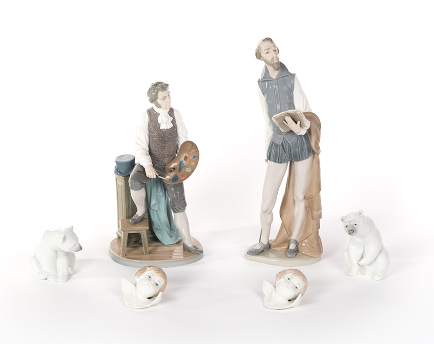 Appraisal: SIX LLADRO FIGURINES Spain late th century A standing Don