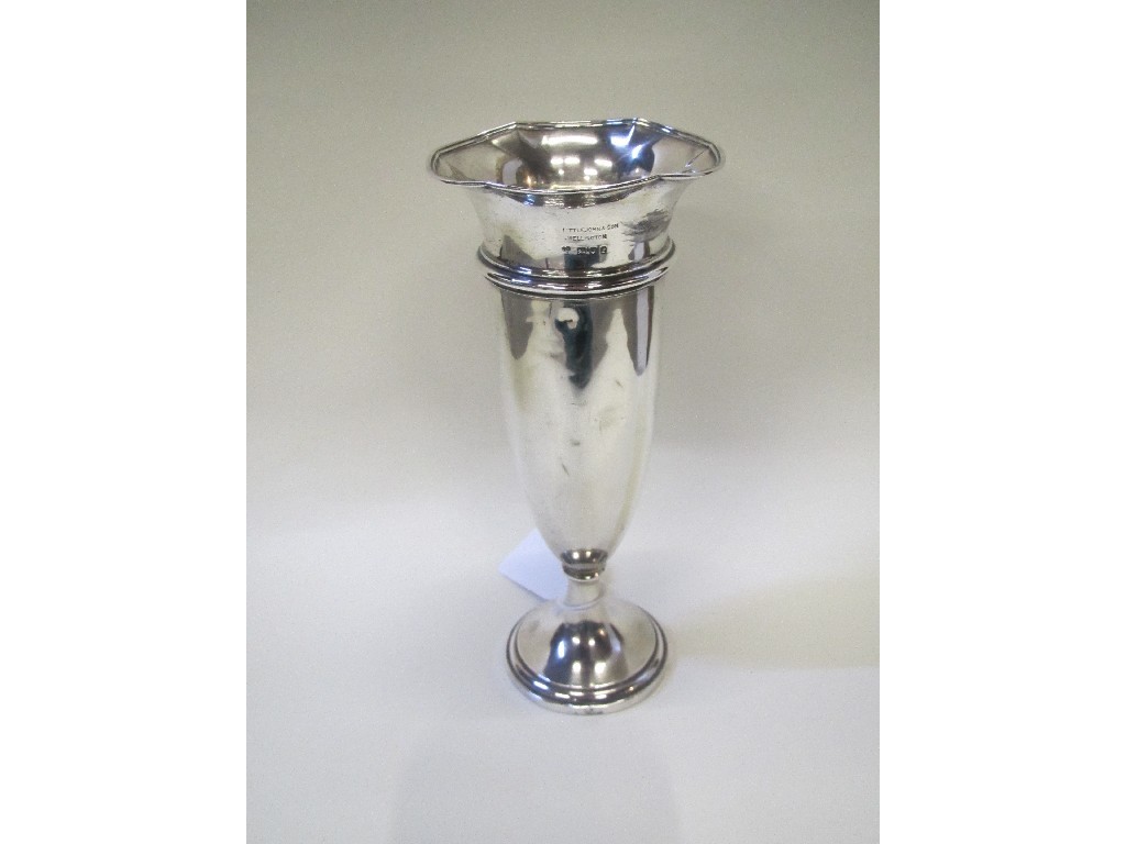 Appraisal: Silver vase filled London