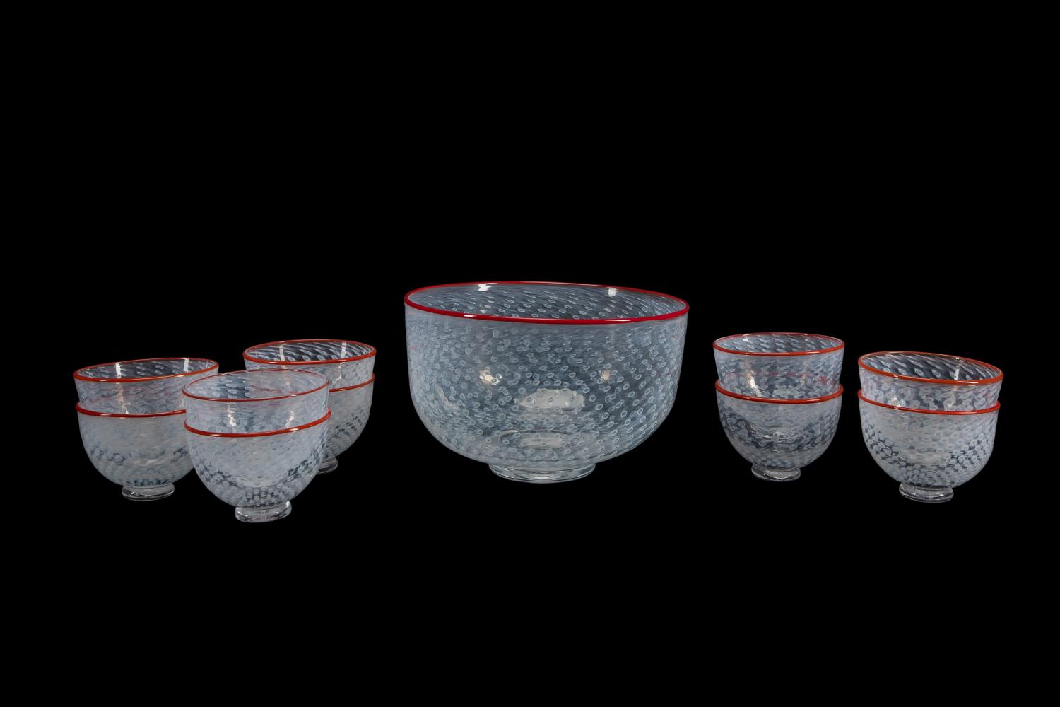 Appraisal: PC B VALLIEN KOSTA BODA BLOWN GLASS BOWL SET Bertil