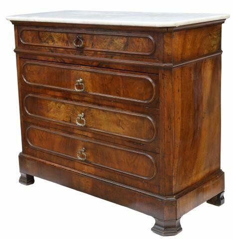 Appraisal: French Louis Philippe period figured walnut commode mid th c