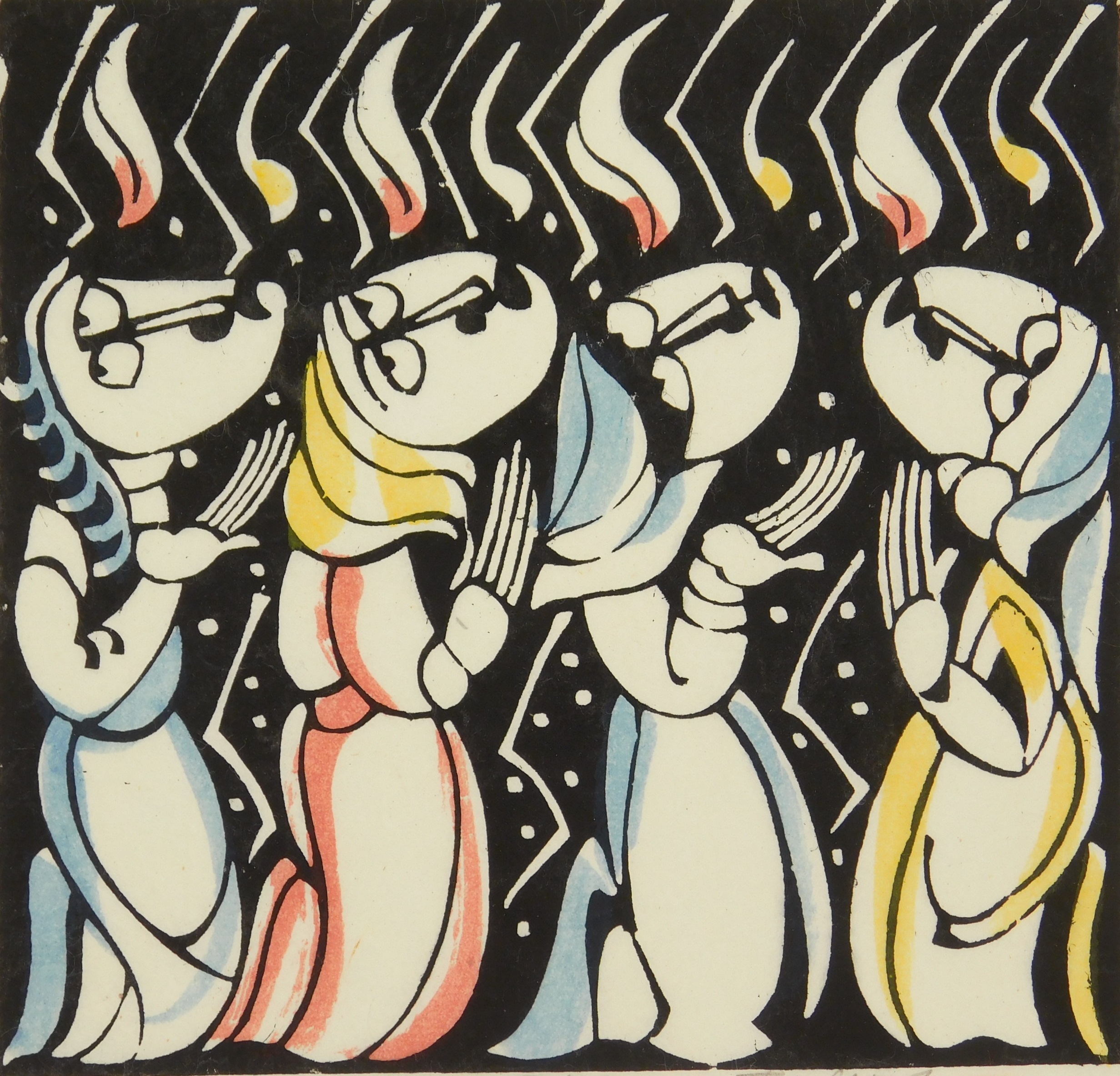 Appraisal: Sadao Watanabe - ''Pentecost''- woodblock in colors signed and dated