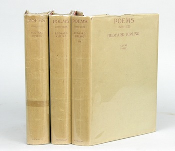 Appraisal: Poems - by Rudyard Kipling London Macmillian Co Three volumes