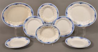 Appraisal: Pieces of Blue Wheat Pattern Ironstone China Eight Pieces of