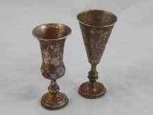 Appraisal: Two hallmarked silver kiddush cups c