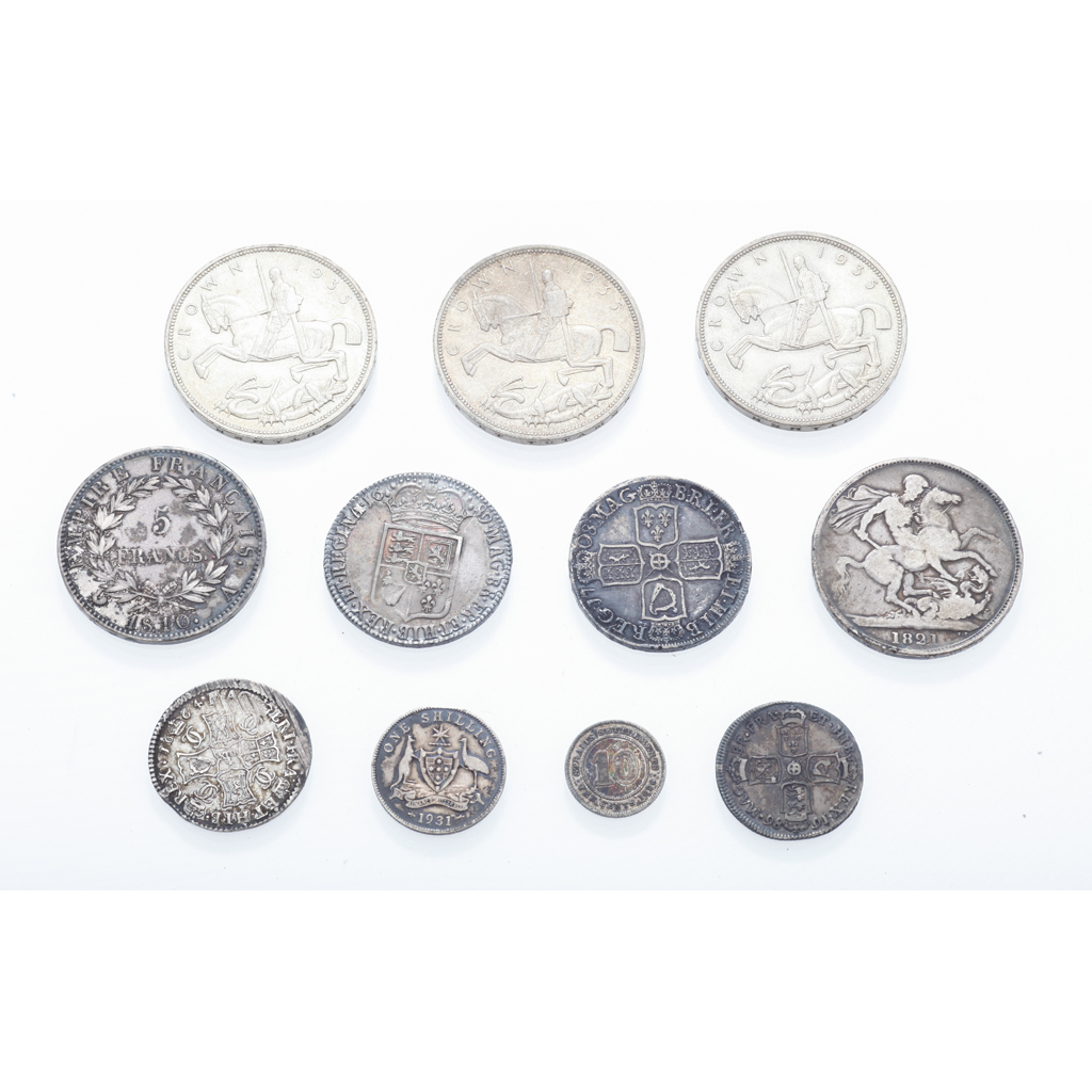 Appraisal: A small group of coins GB a florin William and